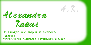 alexandra kapui business card